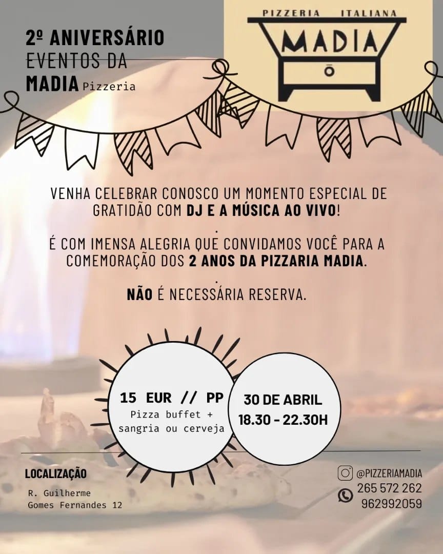 Evento de aniversáro da Pizzeria Madia